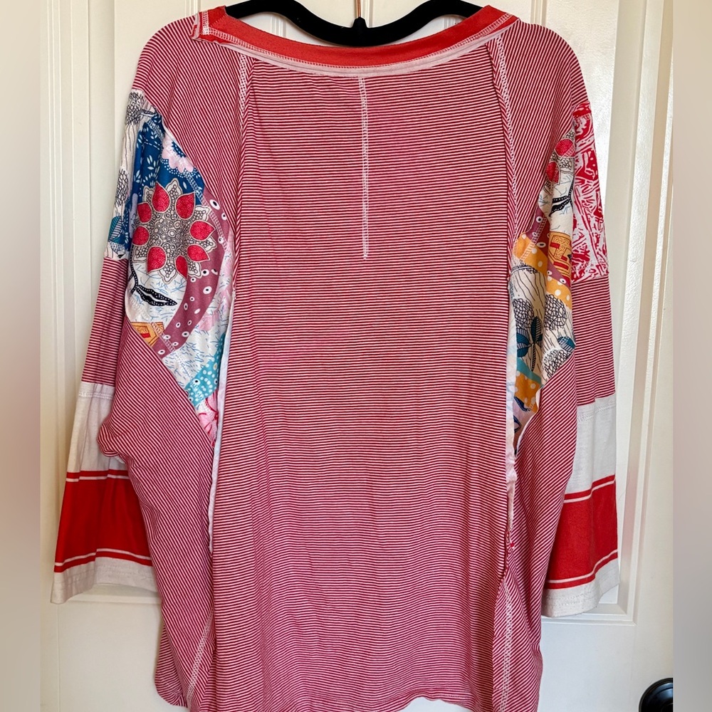 Colorful Patchwork Women's Top - Picture 2 of 7